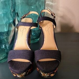 Jessica Simpson Women's Denim Platform Sandals